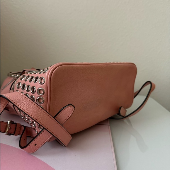 MICHAEL MICHAEL KORS Women's Rhea Zip Medium silver ringed Backpack - pale Pink - Picture 8 of 16